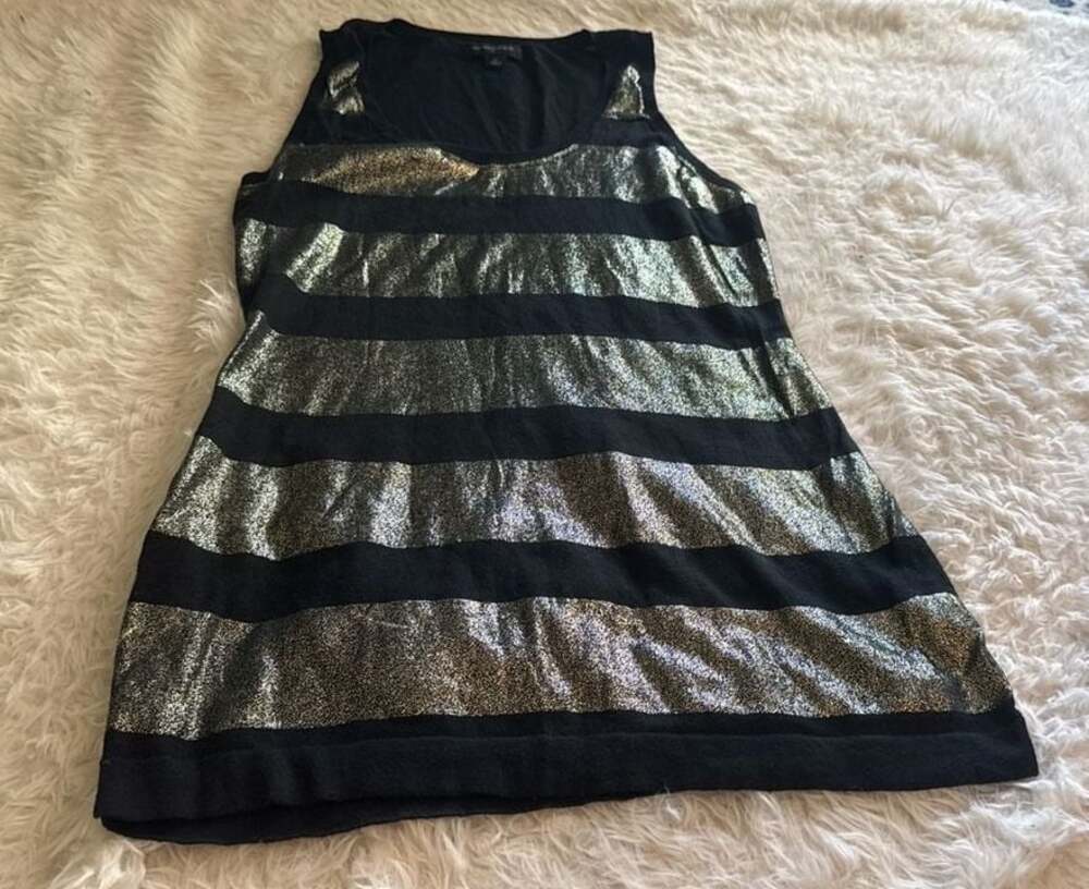 Banana Republic Metallic‎ Striped Sleeveless Knit Top Size M